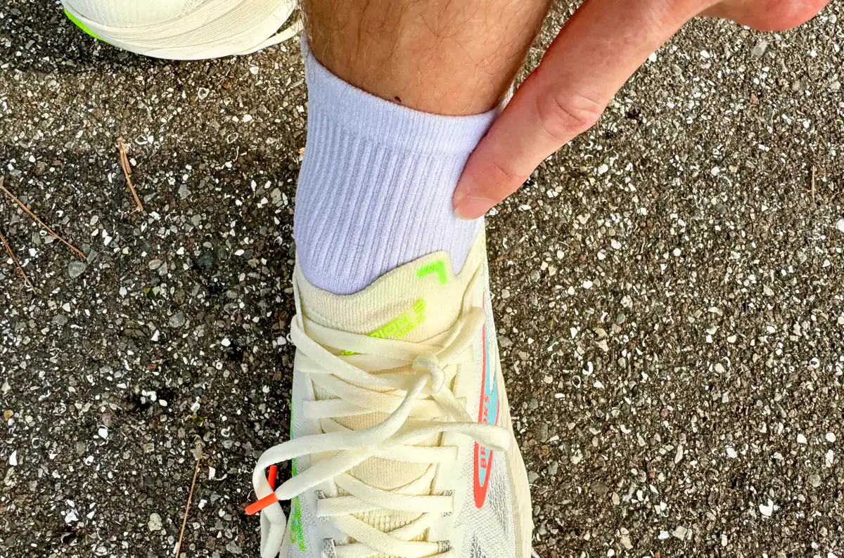 The Hyperion Max 3's new tongue design as shown on my left foot