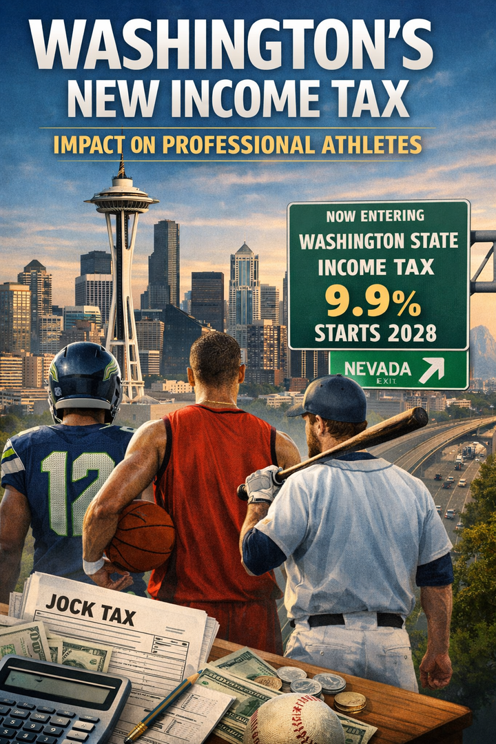 Professional athlete with Washington State tax documents