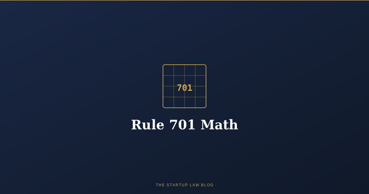 Featured image for The Rule 701 Math: How to do it