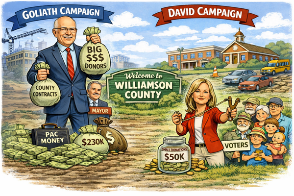 David vs. Goliath in Williamson County: How Donor Lists Reveal Two Very Different Campaigns for Mayor