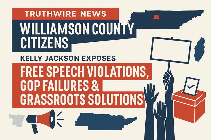 Williamson County Citizens Spotlight: TruthWire’s Kelly Jackson Exposes Free Speech Violations, GOP Failures, and Grassroots Solutions