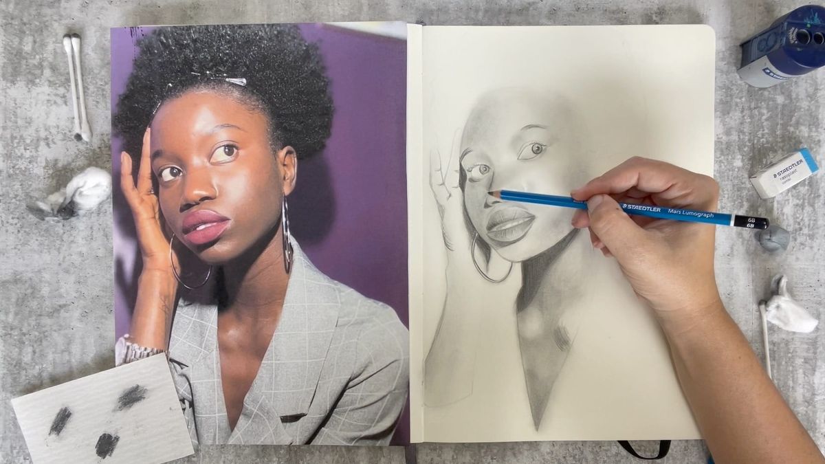 Draw a Soft Graphite Portrait with Shanay Scarlet Manitzky