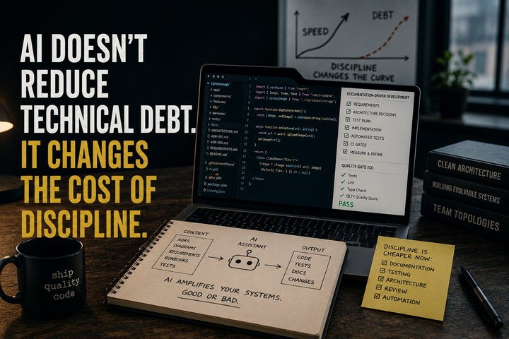 AI Doesn't Reduce Technical Debt. It Changes the Cost of Discipline.