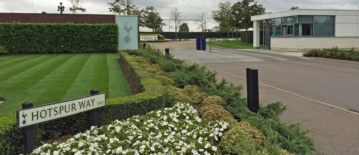 The entrance to Tottenham's state-of-the-art training ground, Hotspur Way