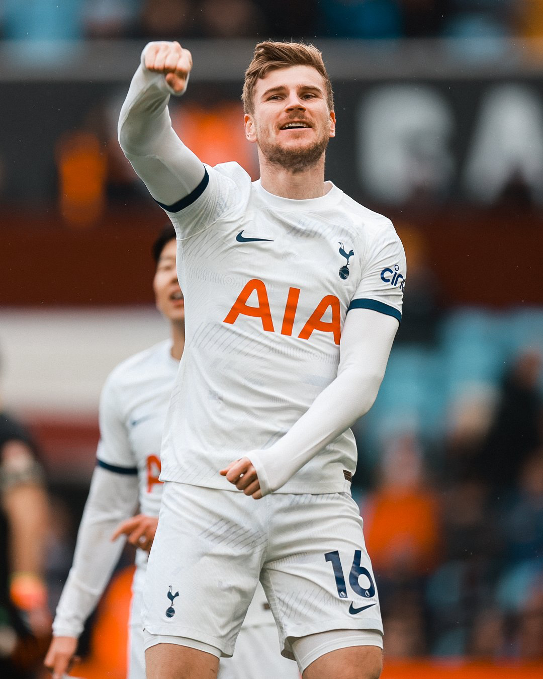 Timo Werner jumps to celebrate his goal.