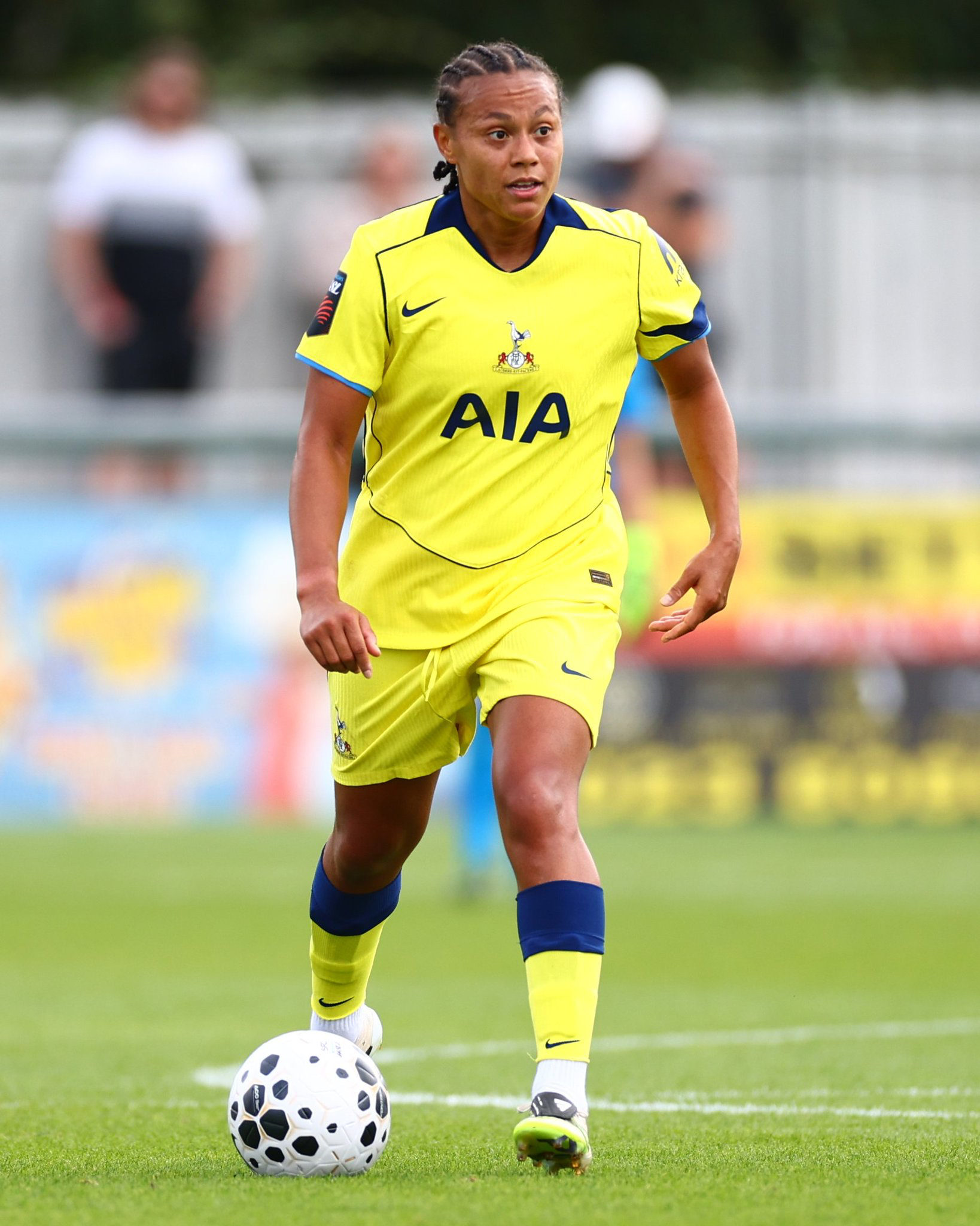 Drew Spence plays in the yellow third kit during a friendly.