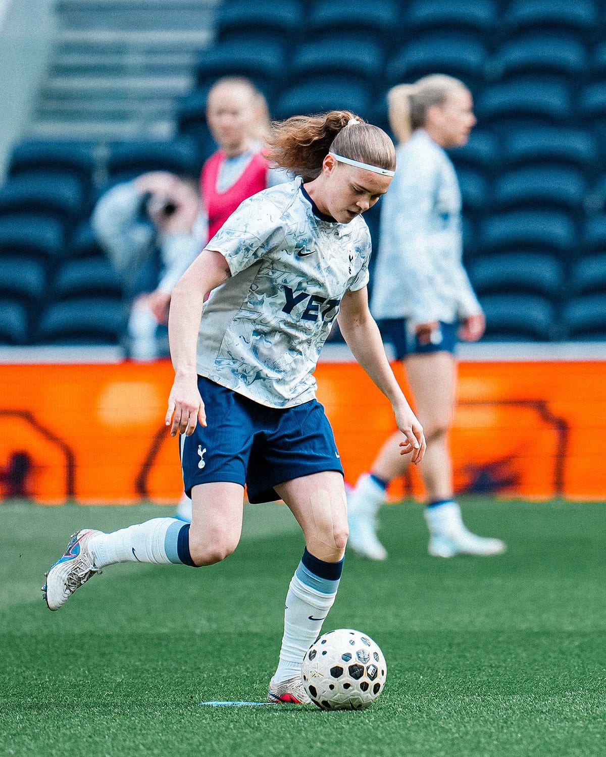 Signe Gaupset warms up before the game.