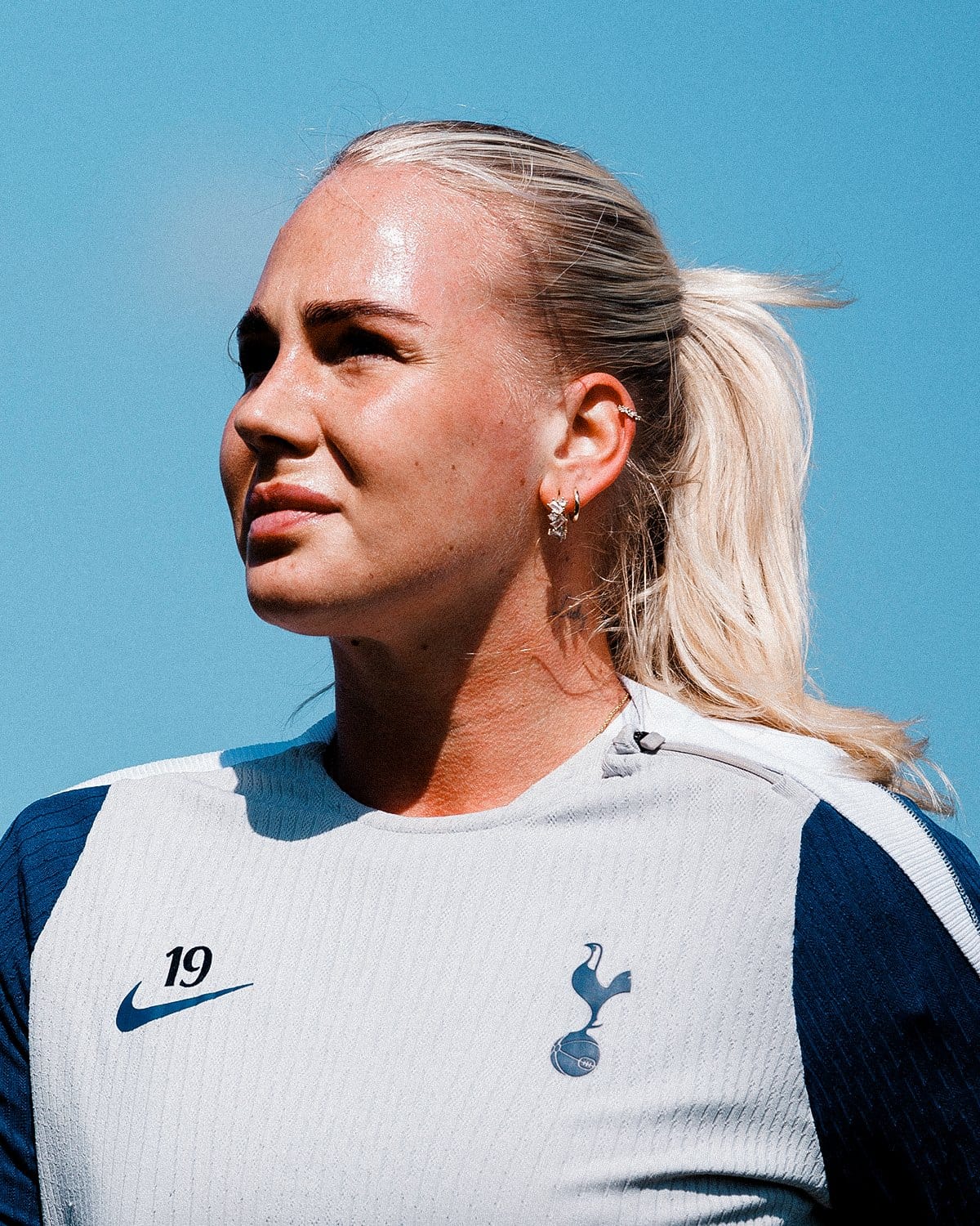 a close-up shot of Cathinka Tandberg in the sunshine.