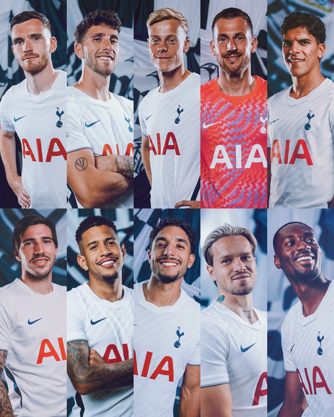 Graphic showing all of Spurs Men's summer signings, 10 players in total.