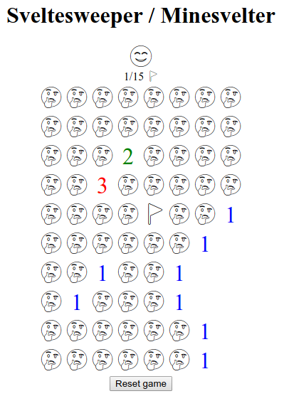 A game of minesweeper