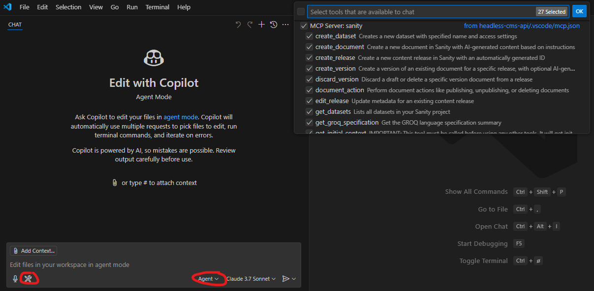 Edit with GitHub Copilot in Agent mode