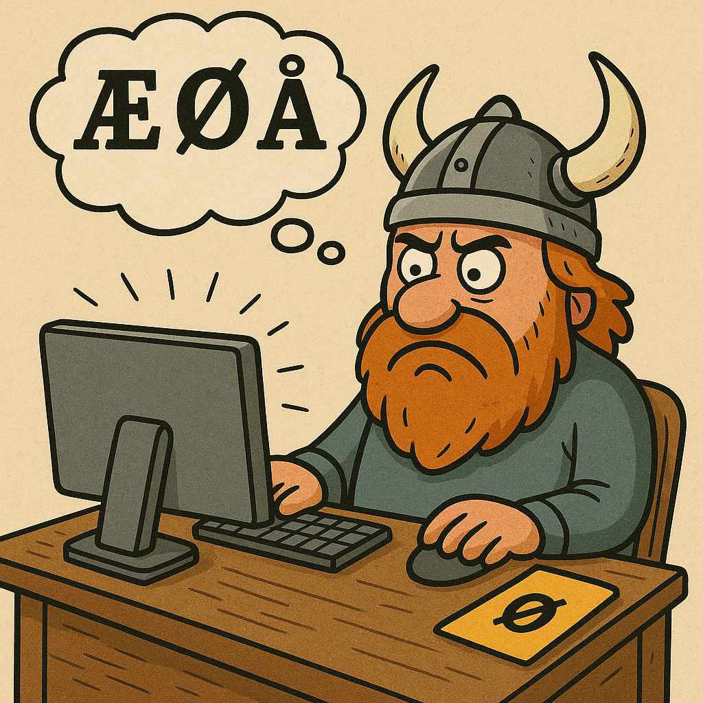 AI-generated illustration of a frustrated viking coder