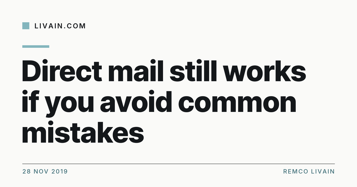 Direct mail still works if you avoid common mistakes — title card, livain.com