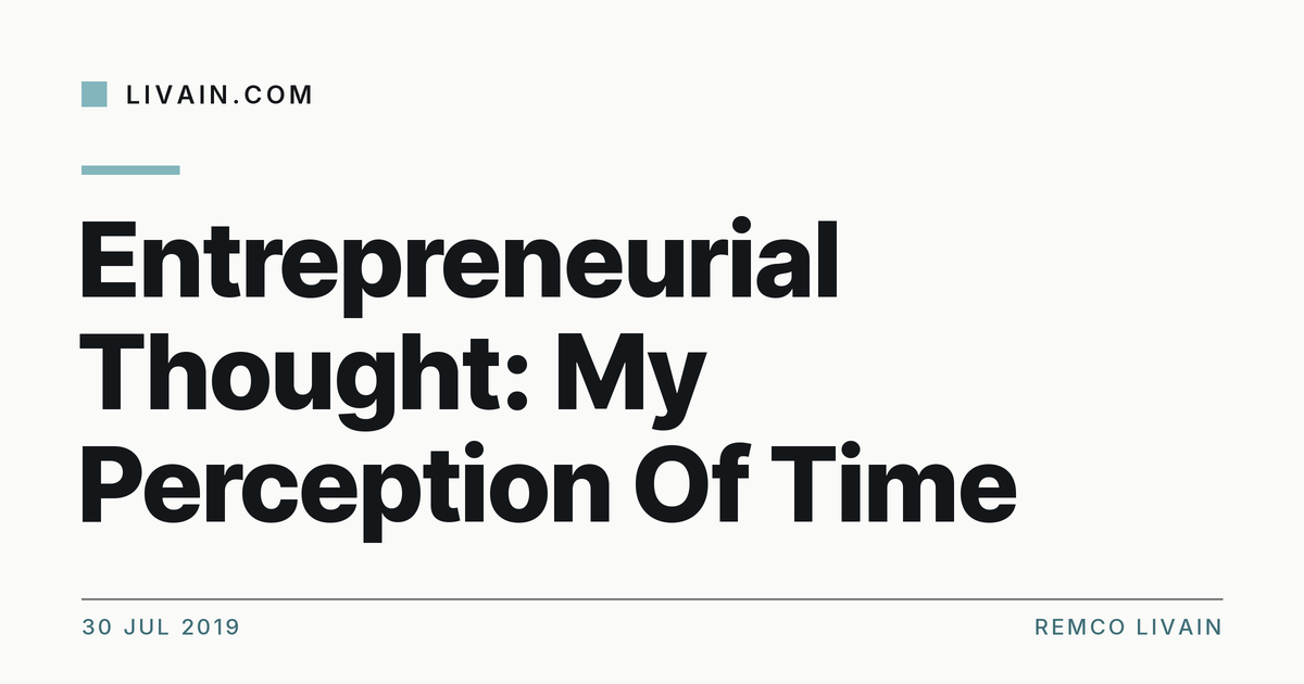 Entrepreneurial Thought: My Perception Of Time — title card, livain.com