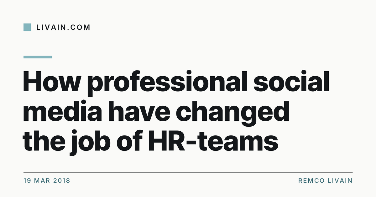How professional social media have changed the job of HR-teams — title card, livain.com