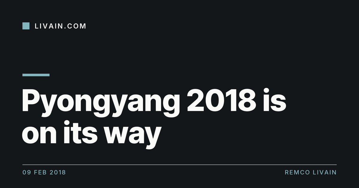 Pyongyang 2018 is on its way — title card, livain.com