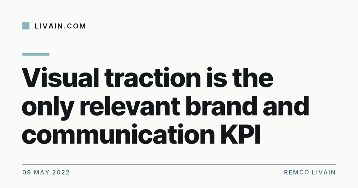 Visual traction is the only relevant brand and communication KPI — title card, livain.com
