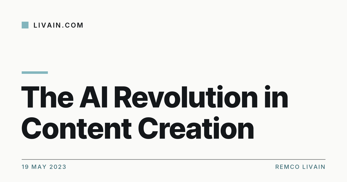 The AI Revolution in Content Creation — title card, livain.com