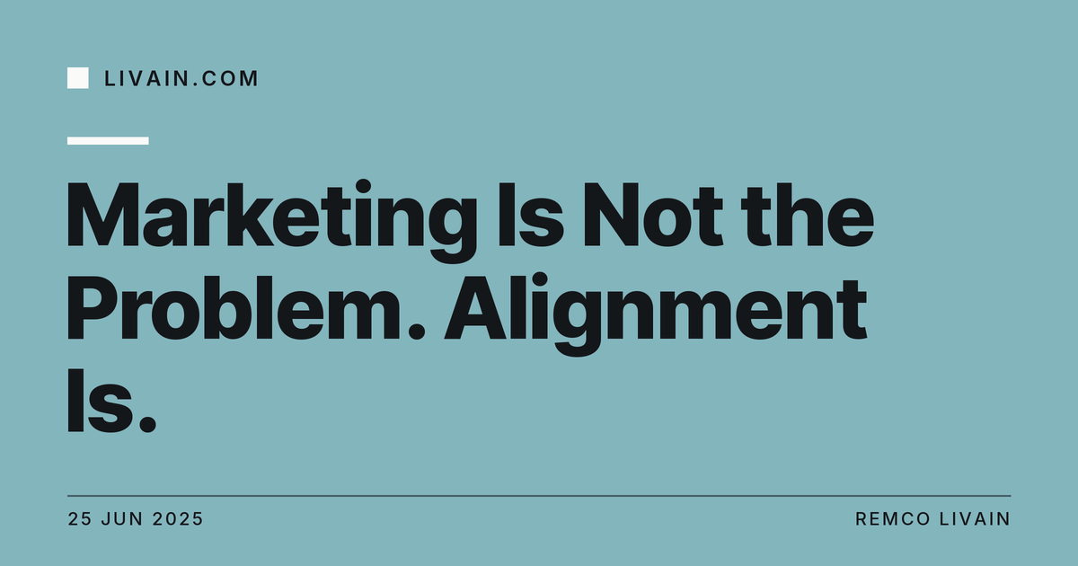 Marketing Is Not the Problem. Alignment Is. — title card, livain.com