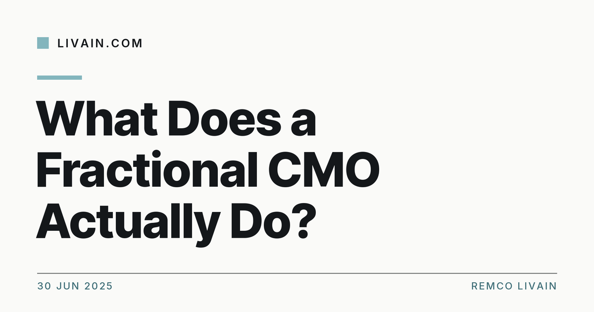 What Does a Fractional CMO Actually Do? — title card, livain.com