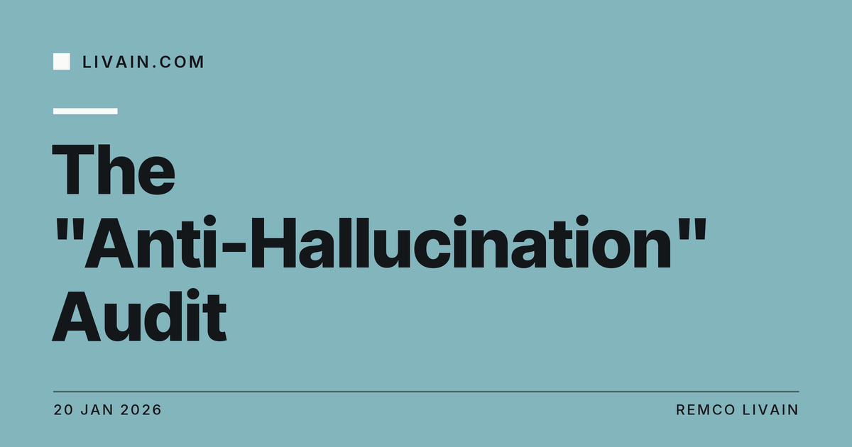 The "Anti-Hallucination" Audit — title card, livain.com