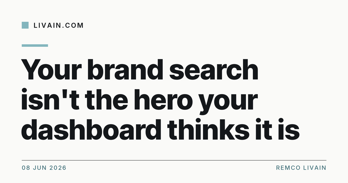 Your brand search isn't the hero your dashboard thinks it is — title card, livain.com