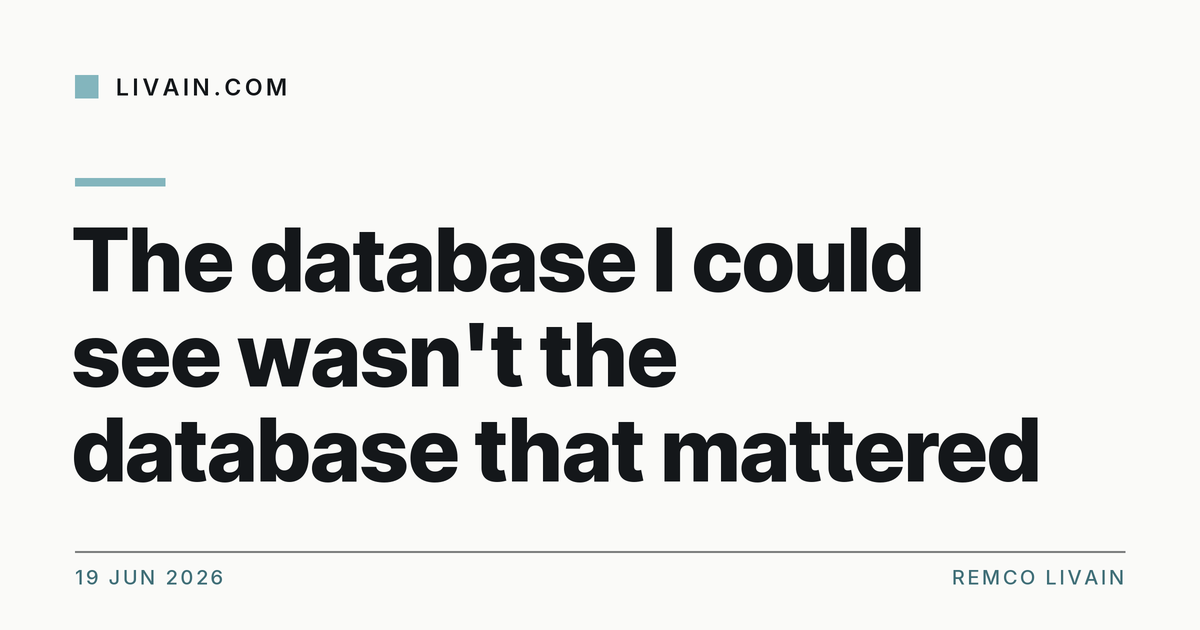 The database I could see wasn't the database that mattered — title card, livain.com