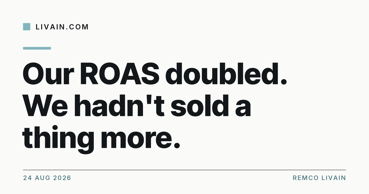Our ROAS doubled. We hadn't sold a thing more. — title card, livain.com