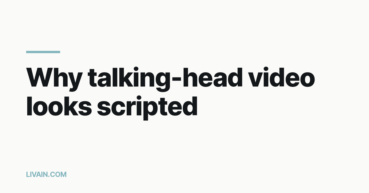 Why talking-head video looks scripted: finding gaze and repetition mechanically in the edit