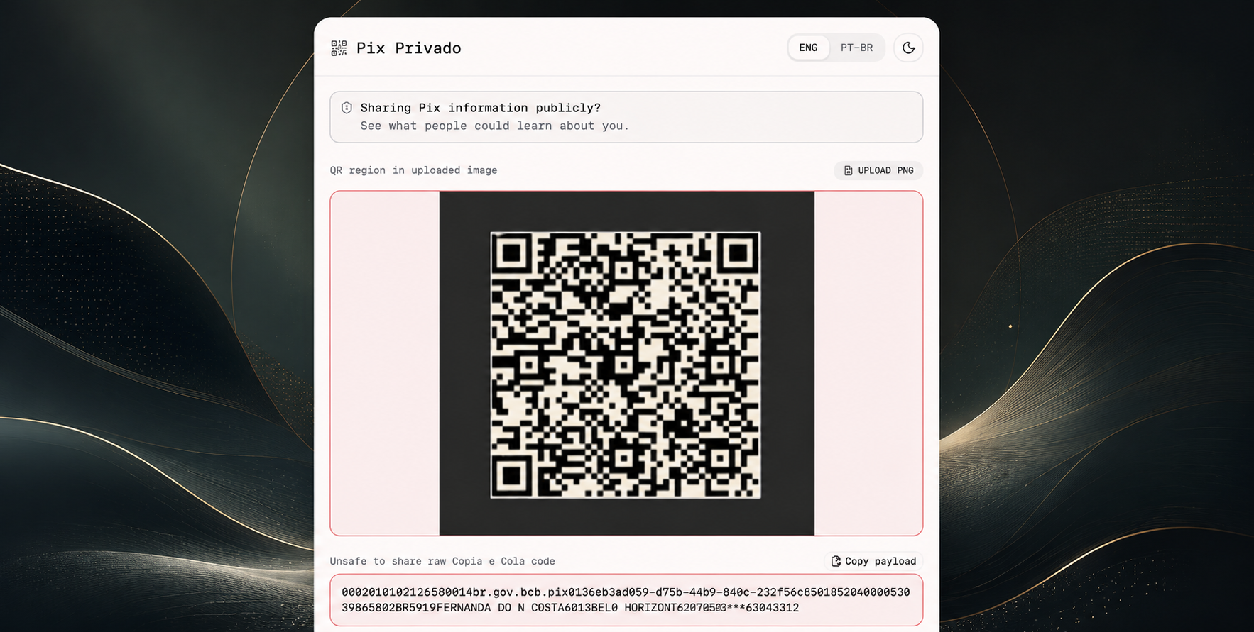 Pix Privado: A Practical Tool for Inspecting Privacy Risks in Pix Payment Information