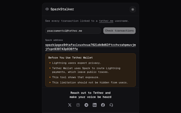 SparkStalker: Making Spark Wallet Privacy Problems Visible