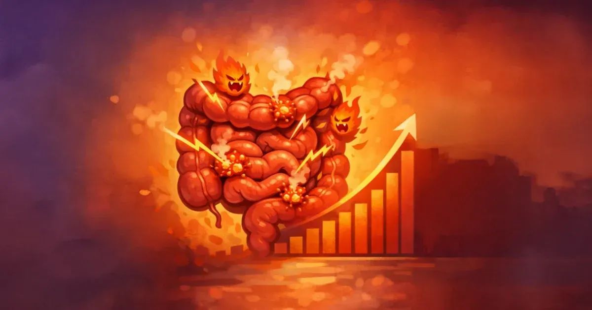 젊은 성인들 사이에서 중증 게실염이 빠르게 증가하고 있다