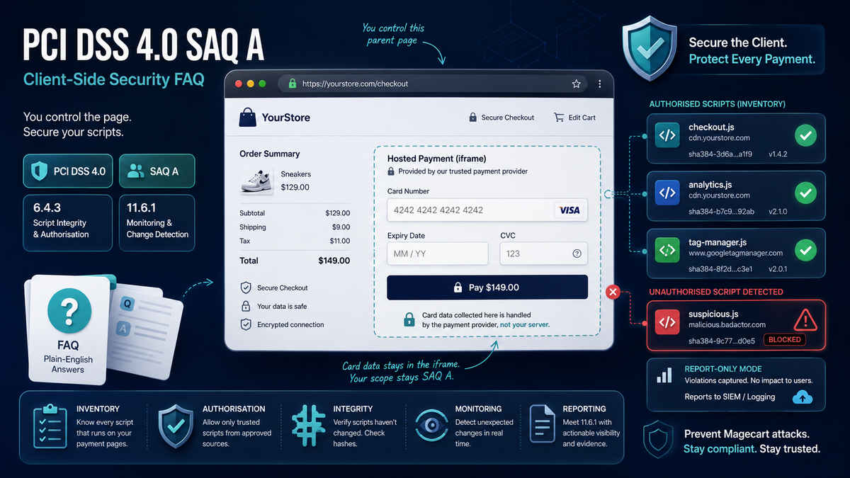 PCI DSS 4.0.1 SAQ A and Client-Side Security: A Plain-English FAQ
