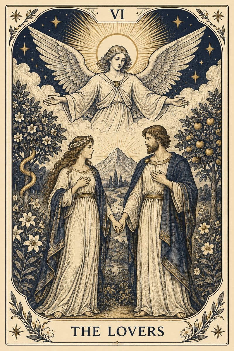 The Lovers tarot card upright for Virgo