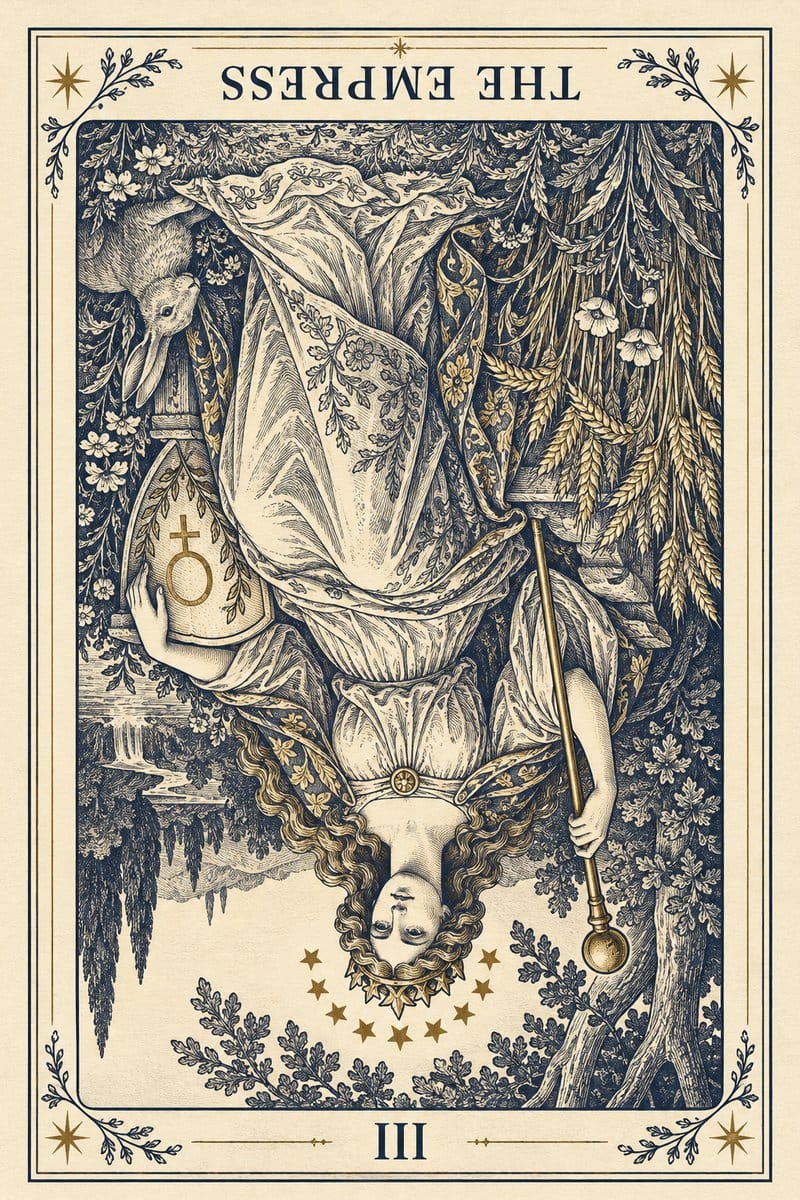 The Empress tarot card reversed for Leo