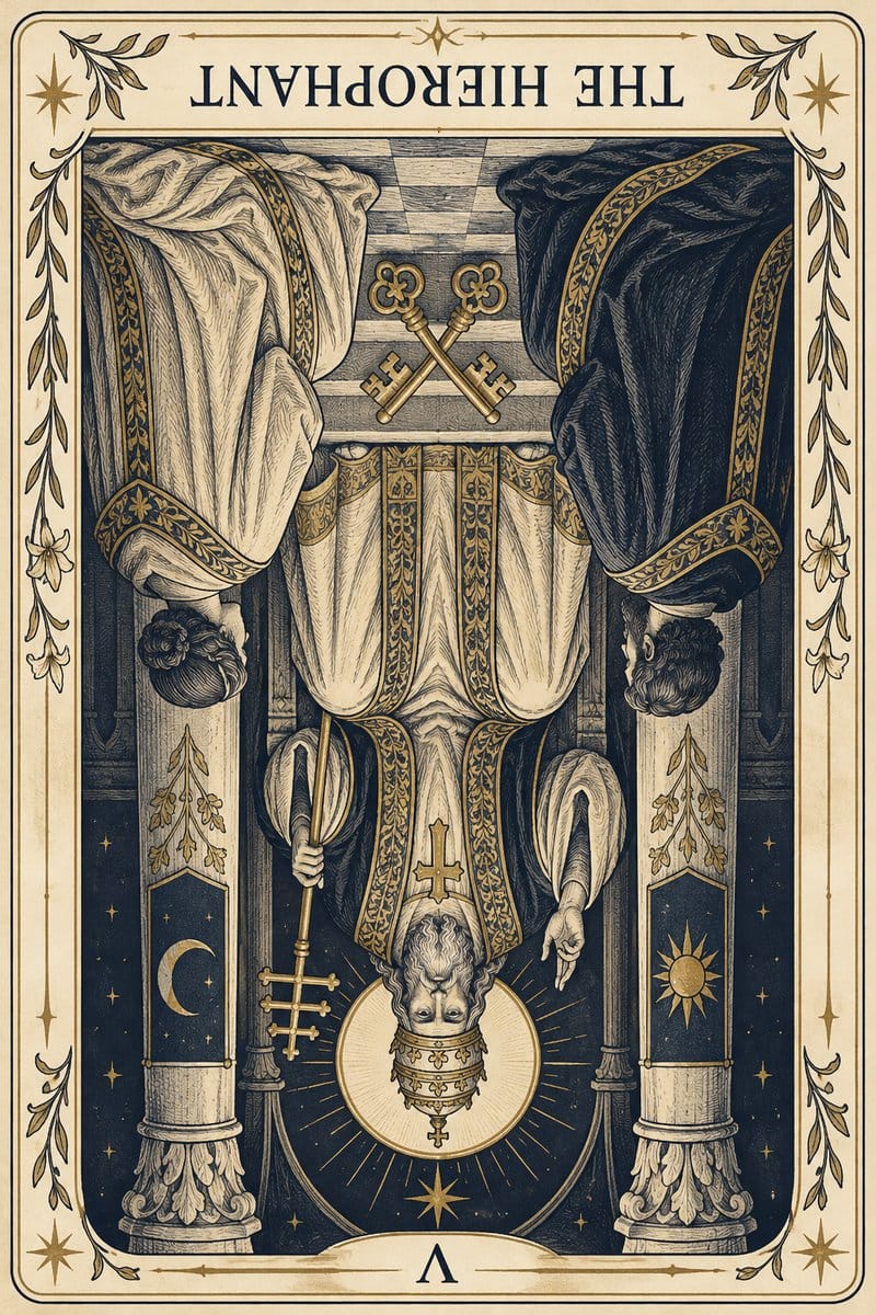 The Hierophant tarot card reversed for Aries