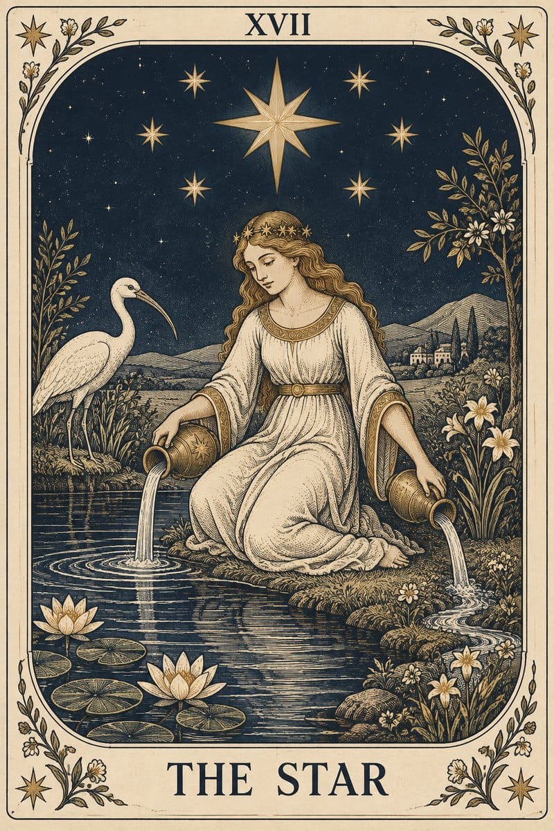 The Star tarot card upright for Pisces