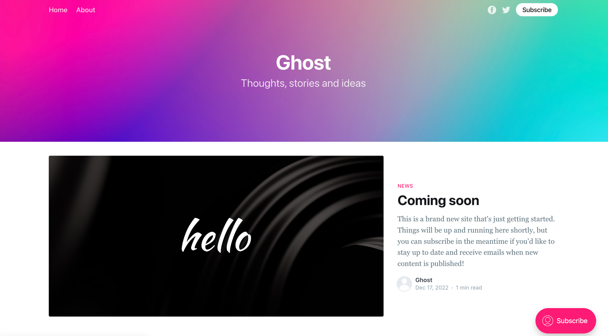 Default Ghost deployment