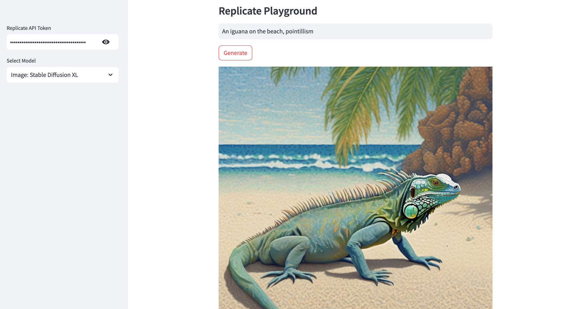 Image generation using Stable Diffusion XL model