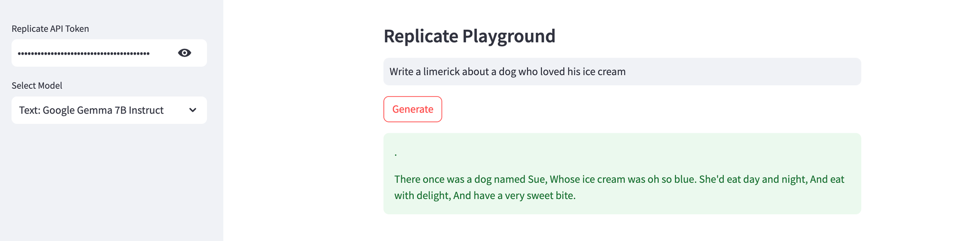 Text generation using Google Gemma 7B Instruct model