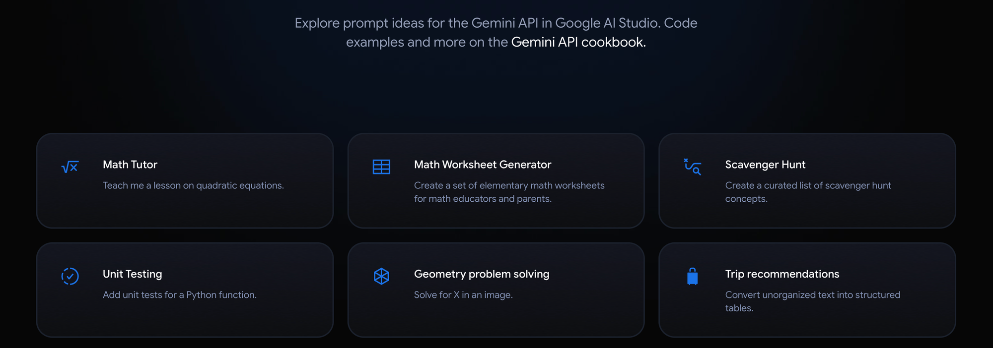 Google Gemini prompt library