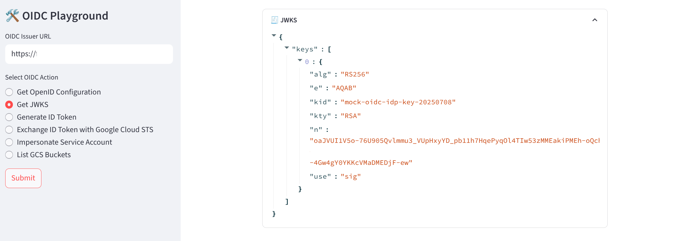 OIDC client - Get JWKS