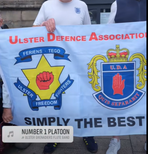 A loyalist paramilitary flag on show in Edinburgh. Photo by a Ferret source.