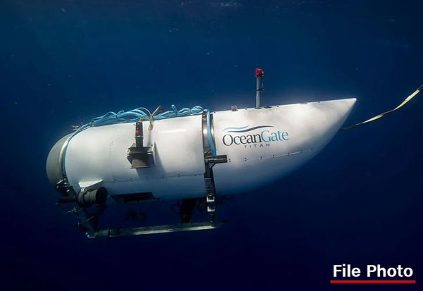 A photo of the submerged OceanGate Titan.