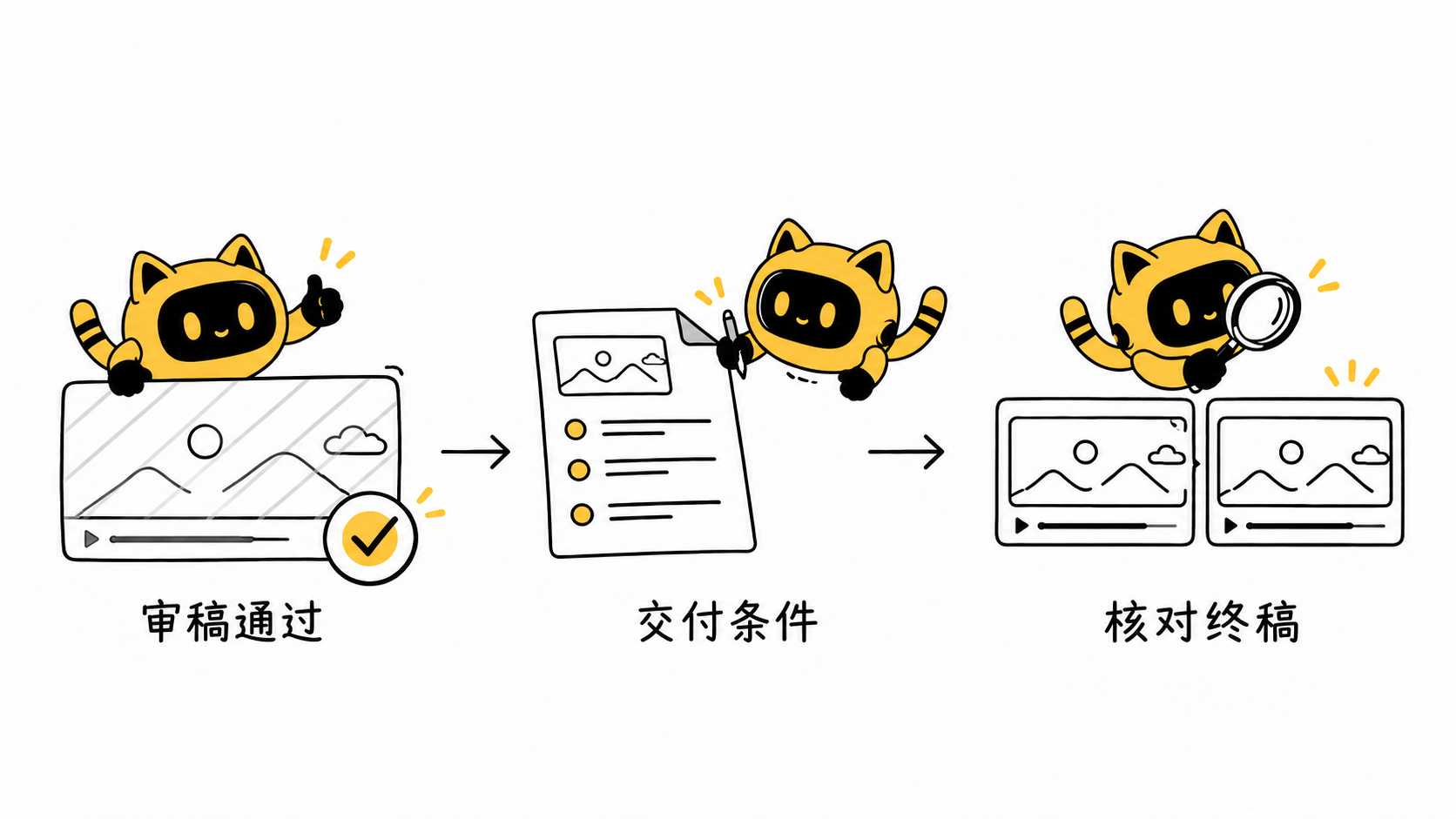 审稿通过后确认交付条件,再核对最终文件