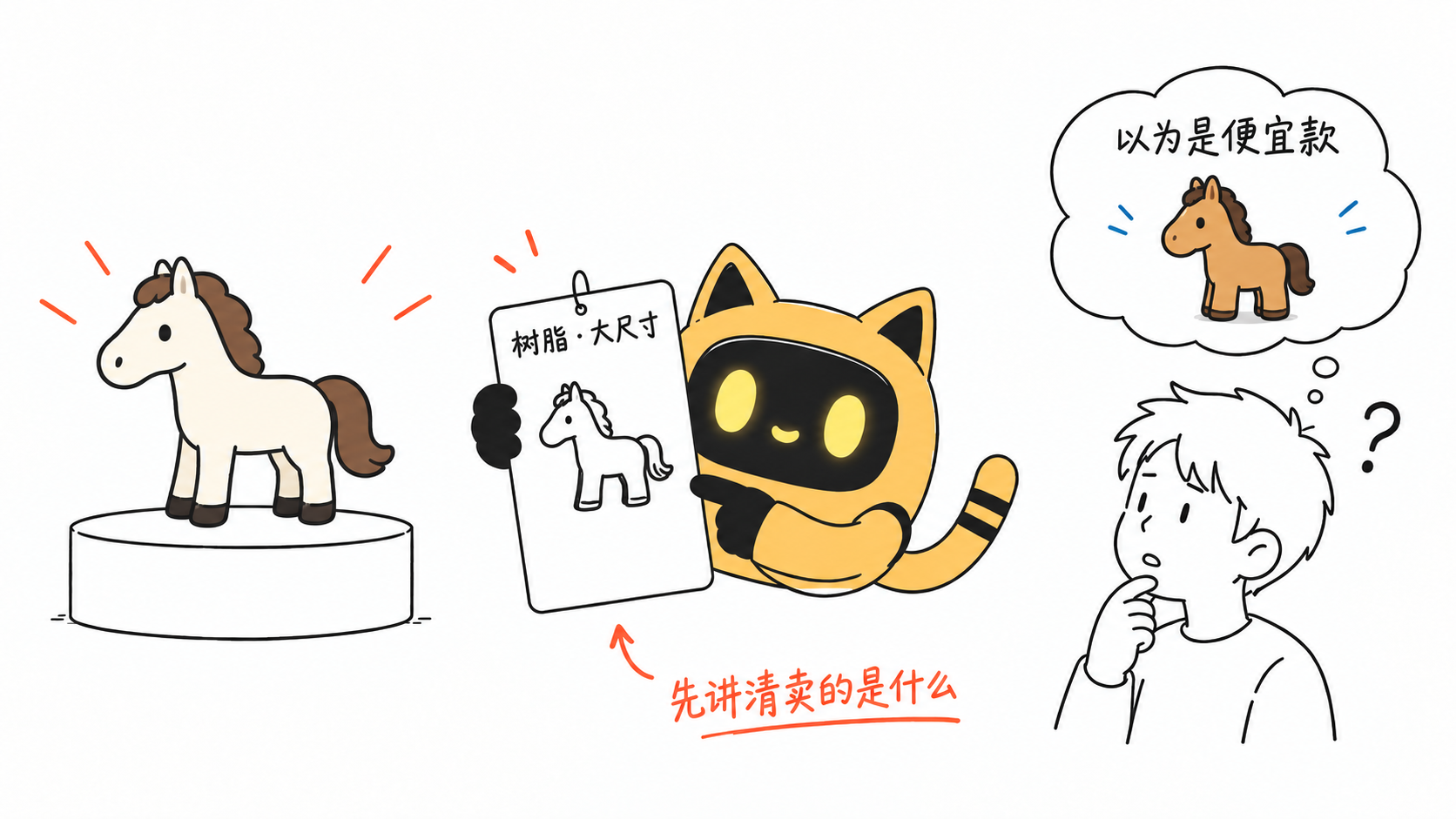 OneCrew 吉祥物介绍大尺寸树脂摆件,旁边的买家却以为卖的是便宜小玩具。