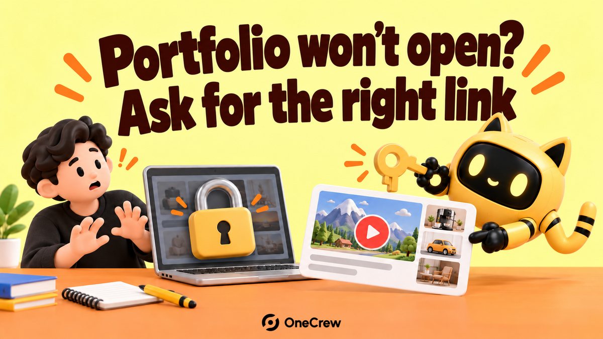 The robot helps a reviewer access a creator portfolio