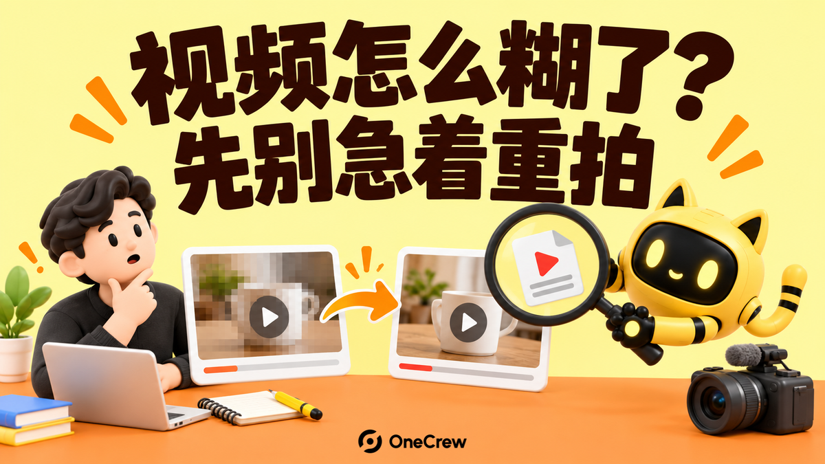 机器人比较模糊与清晰的视频画面