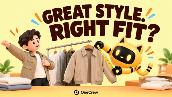 A creator raises an arm in a jacket while a yellow robot measures a sample