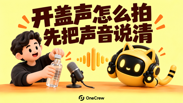 戴耳机的机器人听创作者在麦克风旁打开瓶盖
